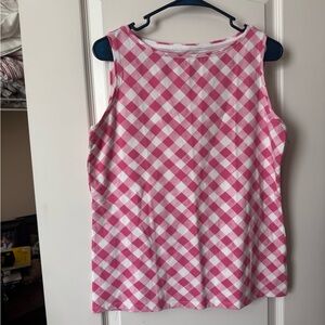 Talbots Pink and White Checkered Tank Top
